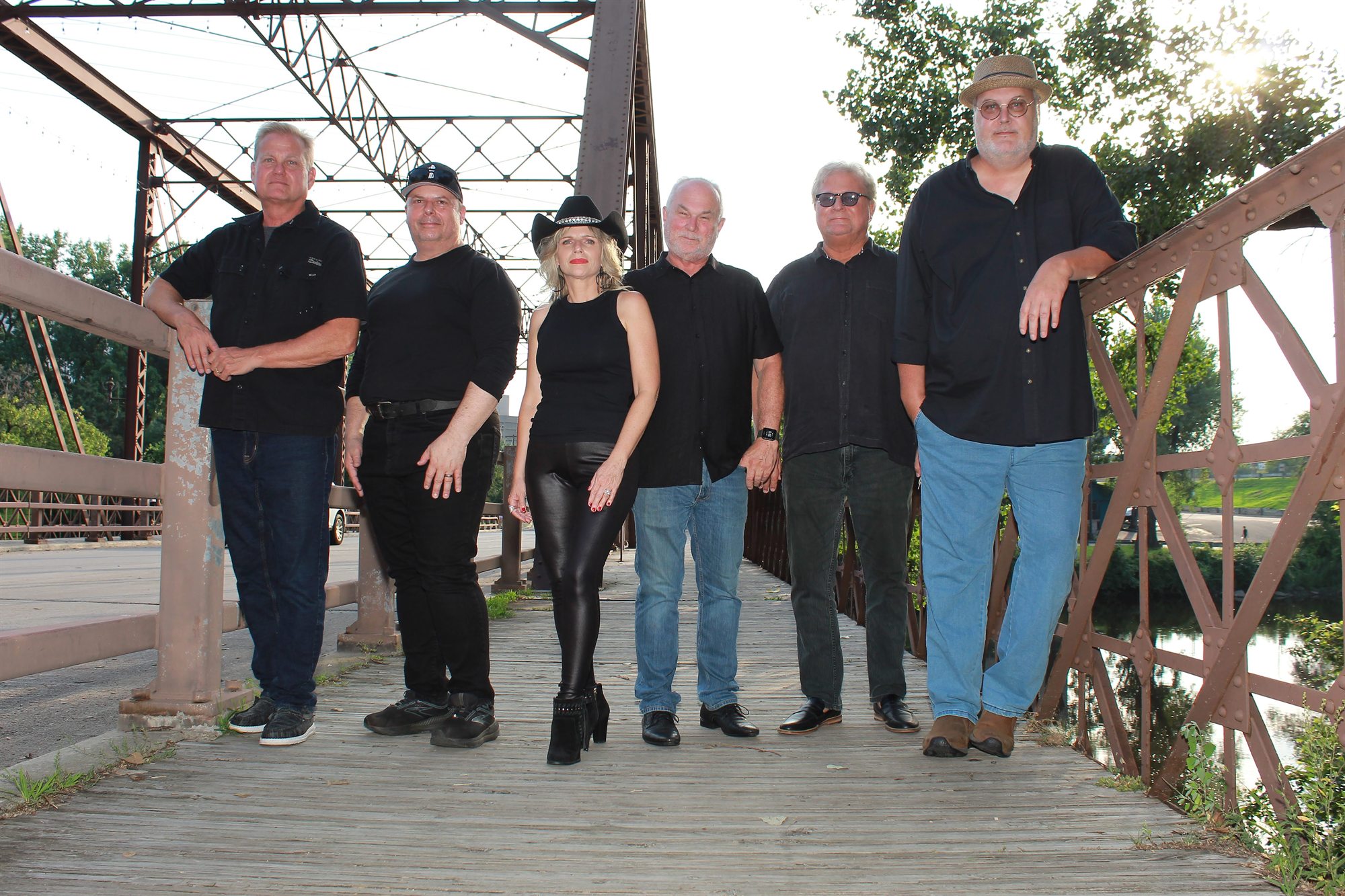 Amie Austin & The Rumble on the bridge at golden hour
